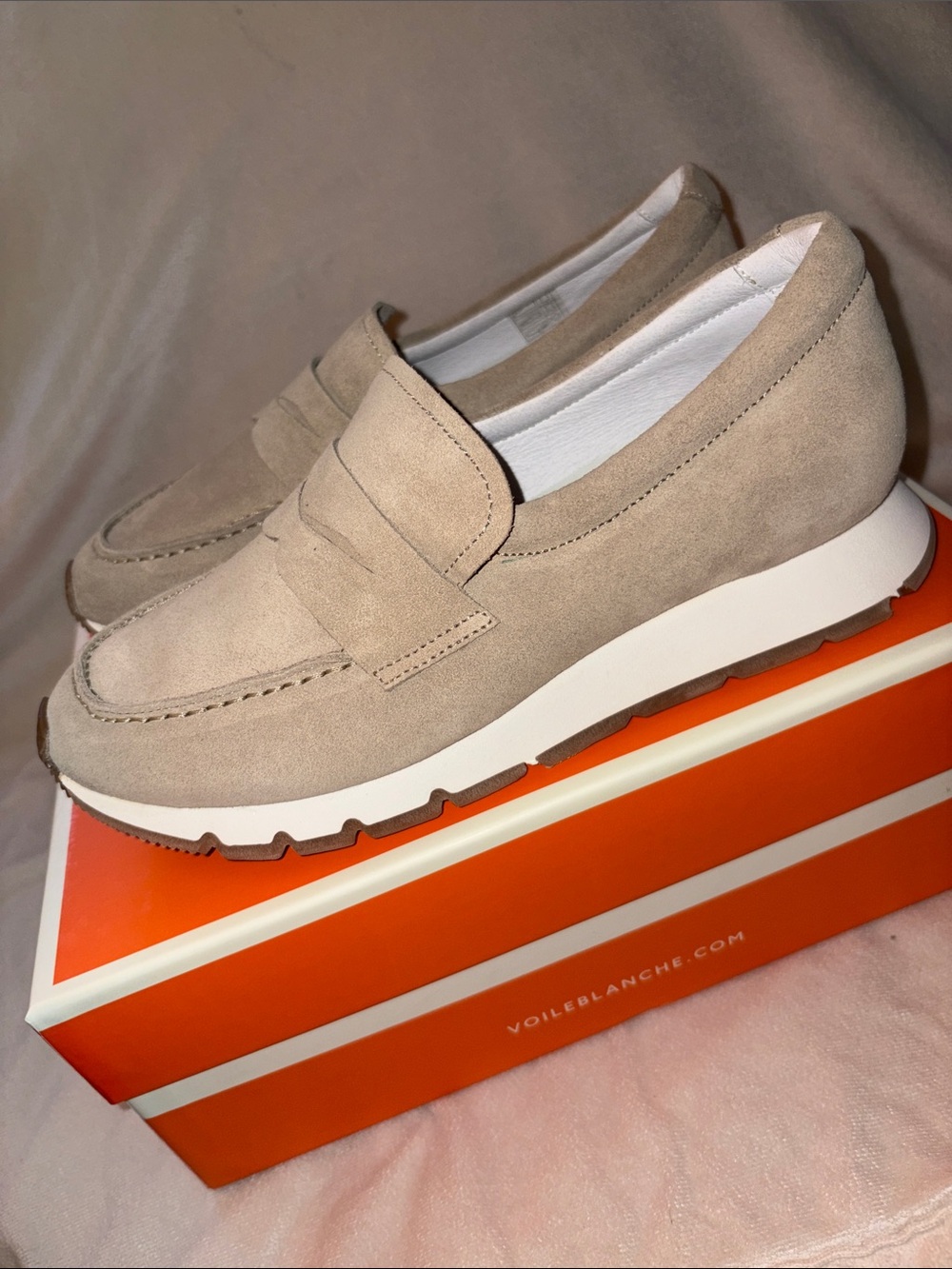 NWT VOILE BLANCHE Julia Hybrid Loafer Sneaker in Light Beige - Picture 11 of 13